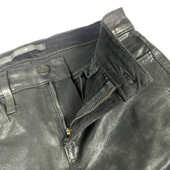 Joe's Jeans Jet Black Coated Denim Zip Fly Skinny Ankle Cropped Pants Women's 25 - Picture 12 of 15